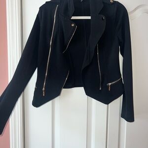 Windsor Black Blazer Jacket with Gold Accents